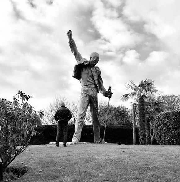 He has a six metre statue of Freddie Mercury in the garden