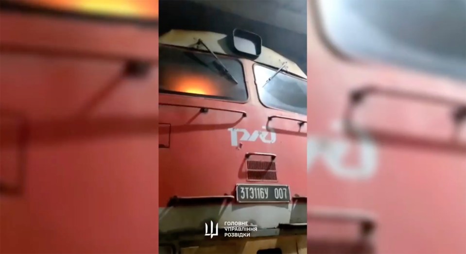 A Ukrainian saboteur lit a fire inside a locomotive