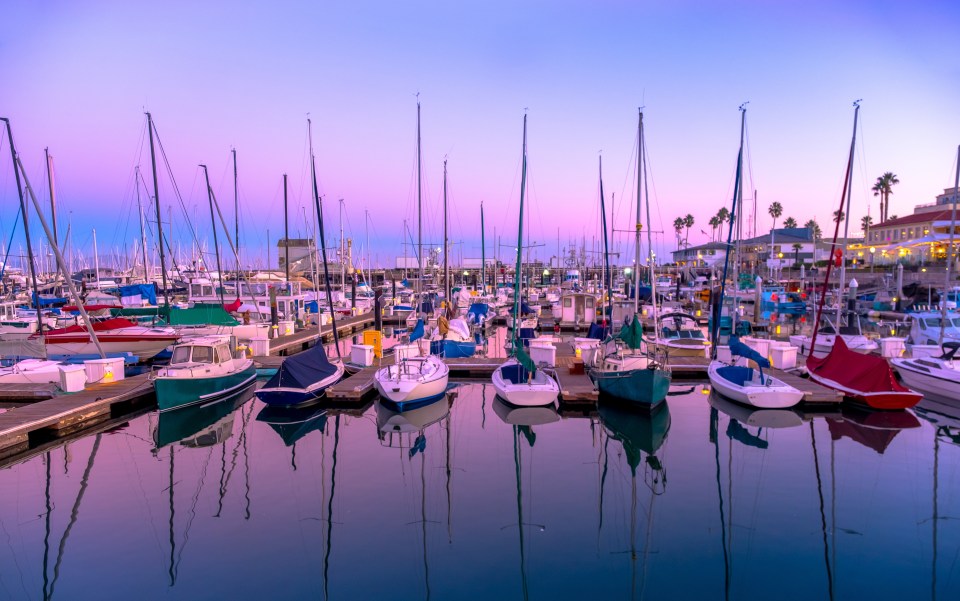 The tranquil views at the Santa Barbara Harbour