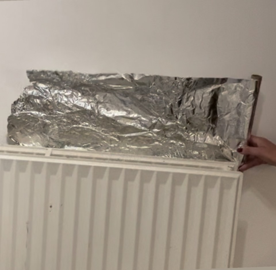 She also puts foil behind her radiator to make use of the heating