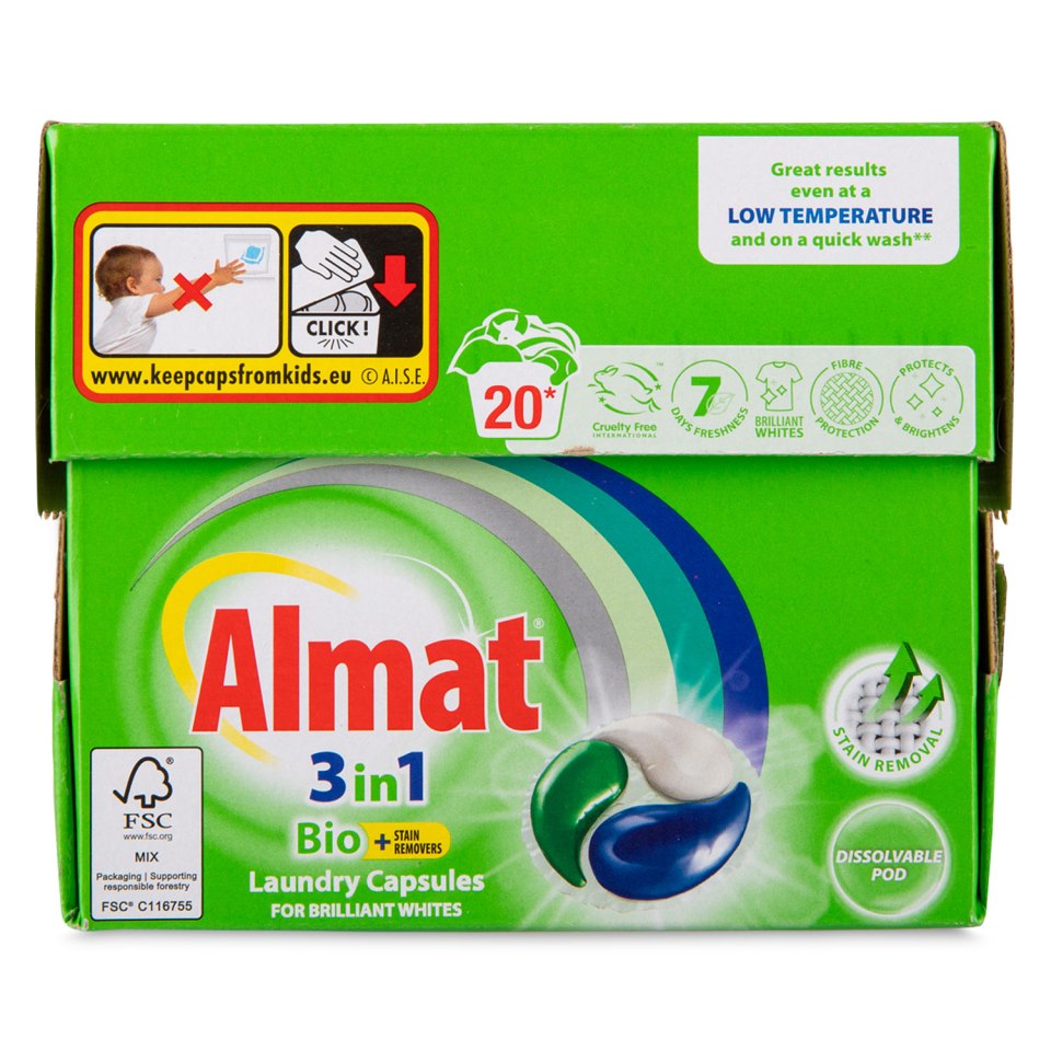 0r do laundry for less with Aldi’s Almat three-in-one bio capsules for just £2.89 for 20