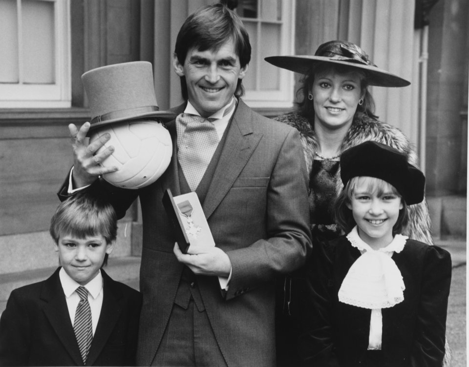 Liverpool legend Kelly Dalglish poses with his family