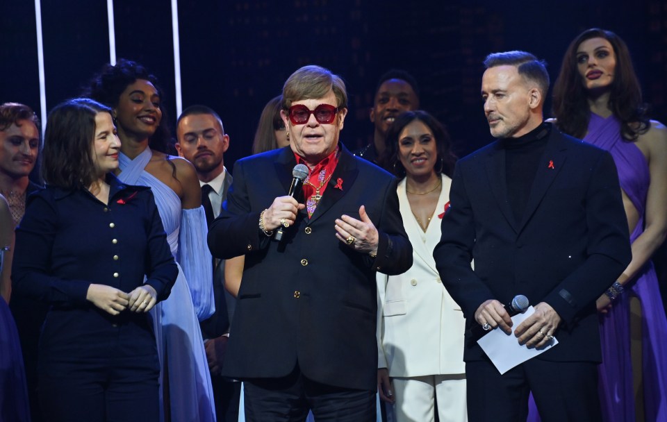 Elton told the crowds at the stage show – which he has penned some music for – ‘it’s hard for me to see it but I love to hear it’