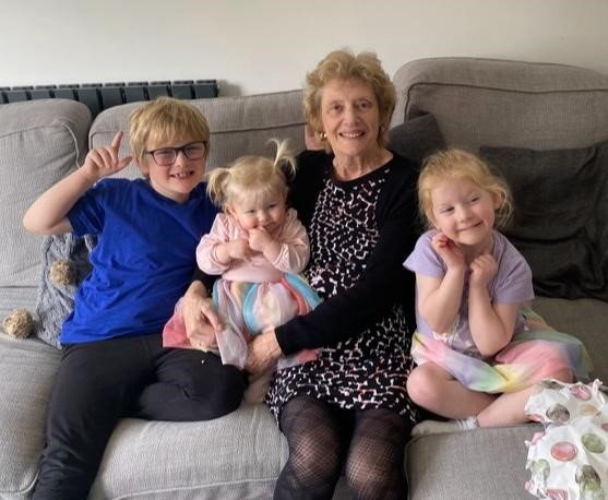 Margaret Jones with her grandchildren