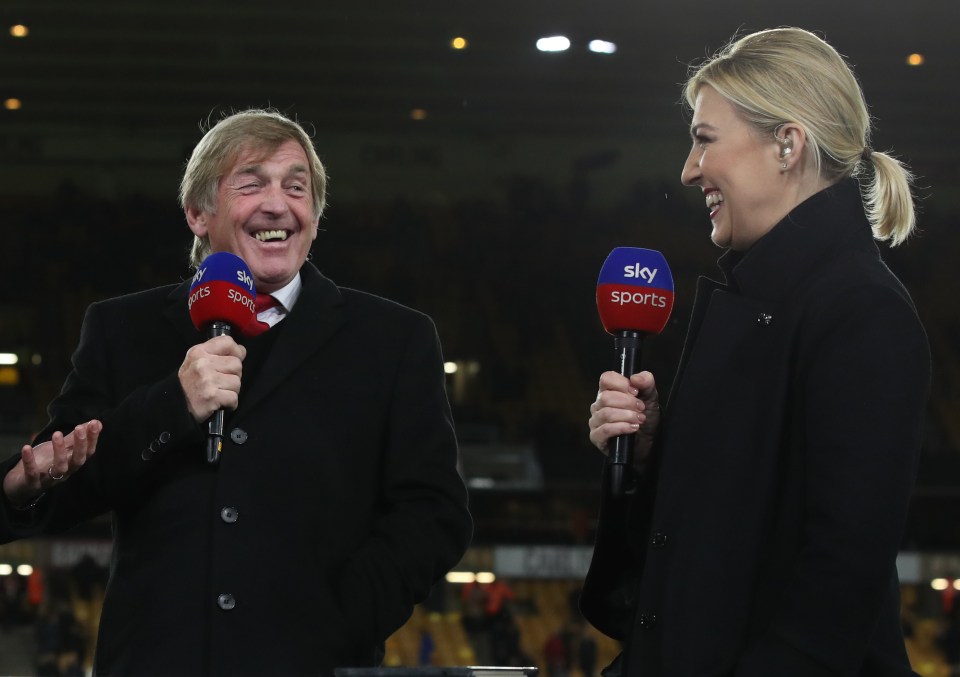 Father and daughter share a laugh during Sky Sports' coverage