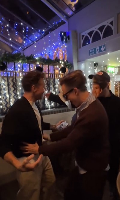 Tom Fletcher welcomes him to the restaurant