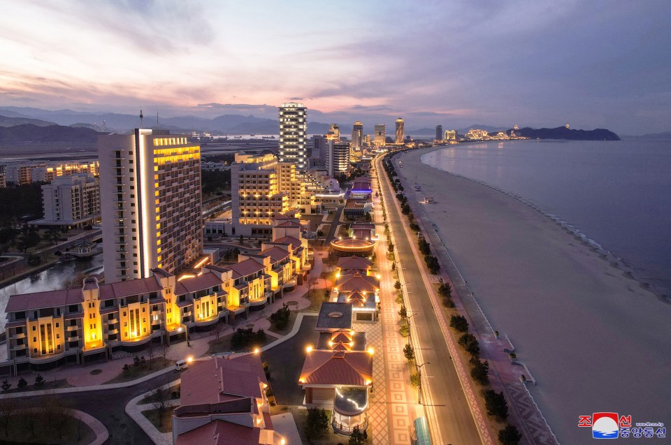 A general view of the resort at night