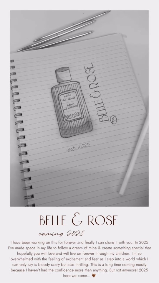 The perfume will be called Belle & Rose, which are the names of her daughters