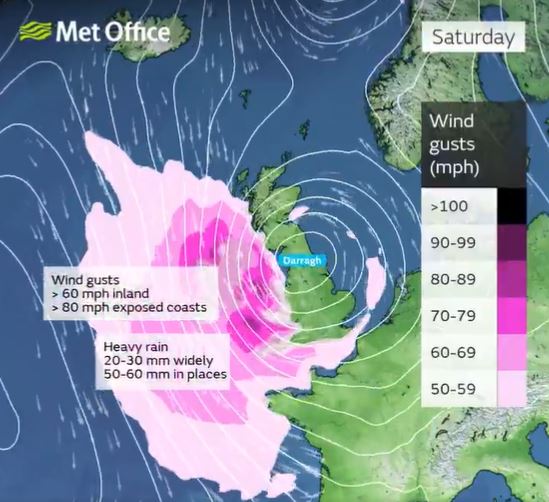 The bad weather is set to continue on Saturday