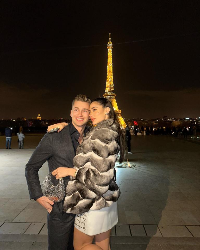 The couple sparked engagement rumours when they posed in front of the Eiffel tower