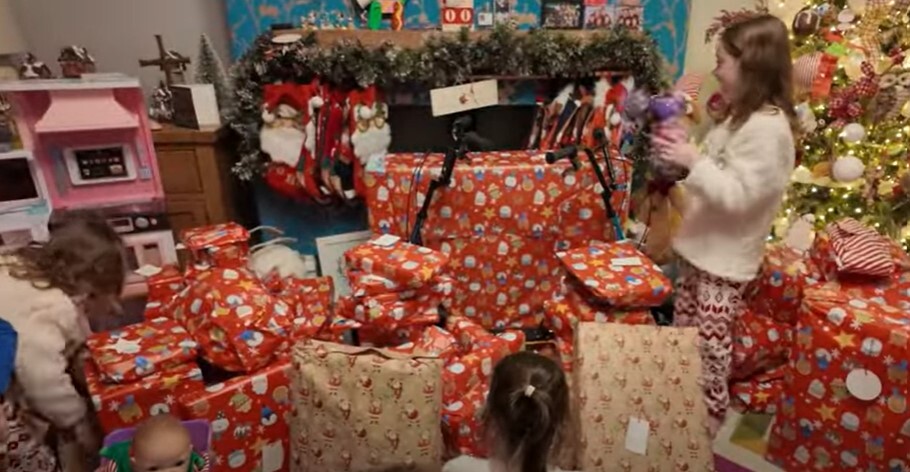 The comments came after the family shared a look inside their manic Christmas morning on their YouTube page