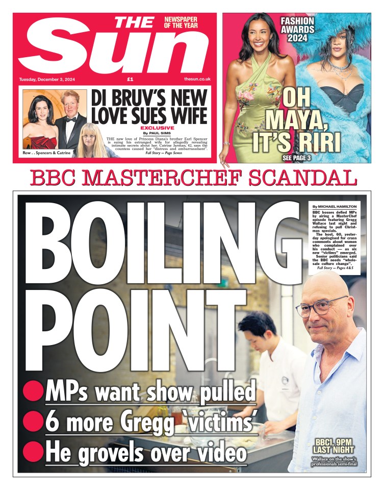 The Sun's frontpage today