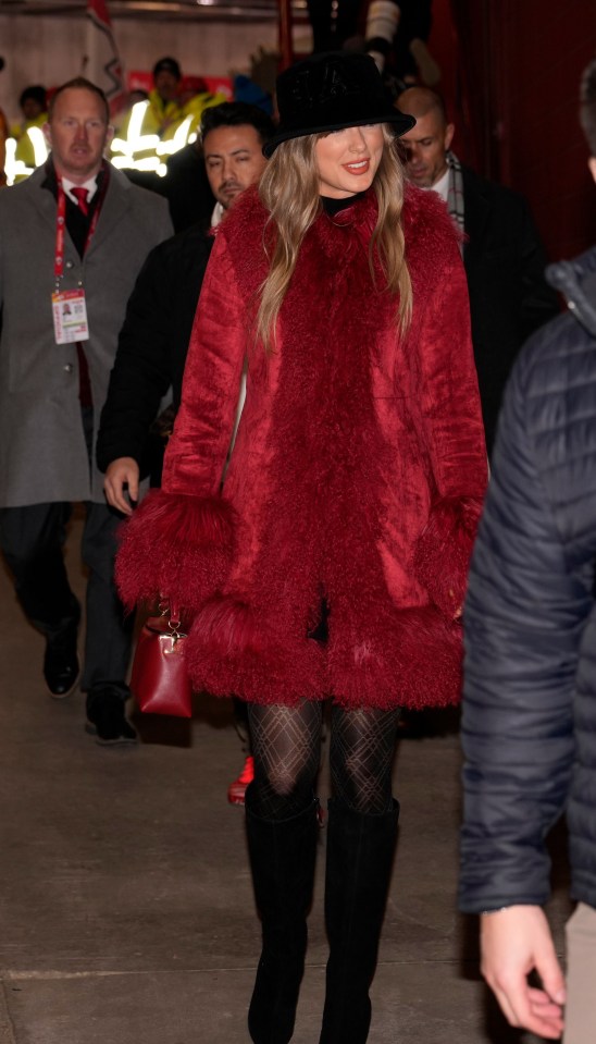 Taylor Swift arriving at Arrowhead Stadium.