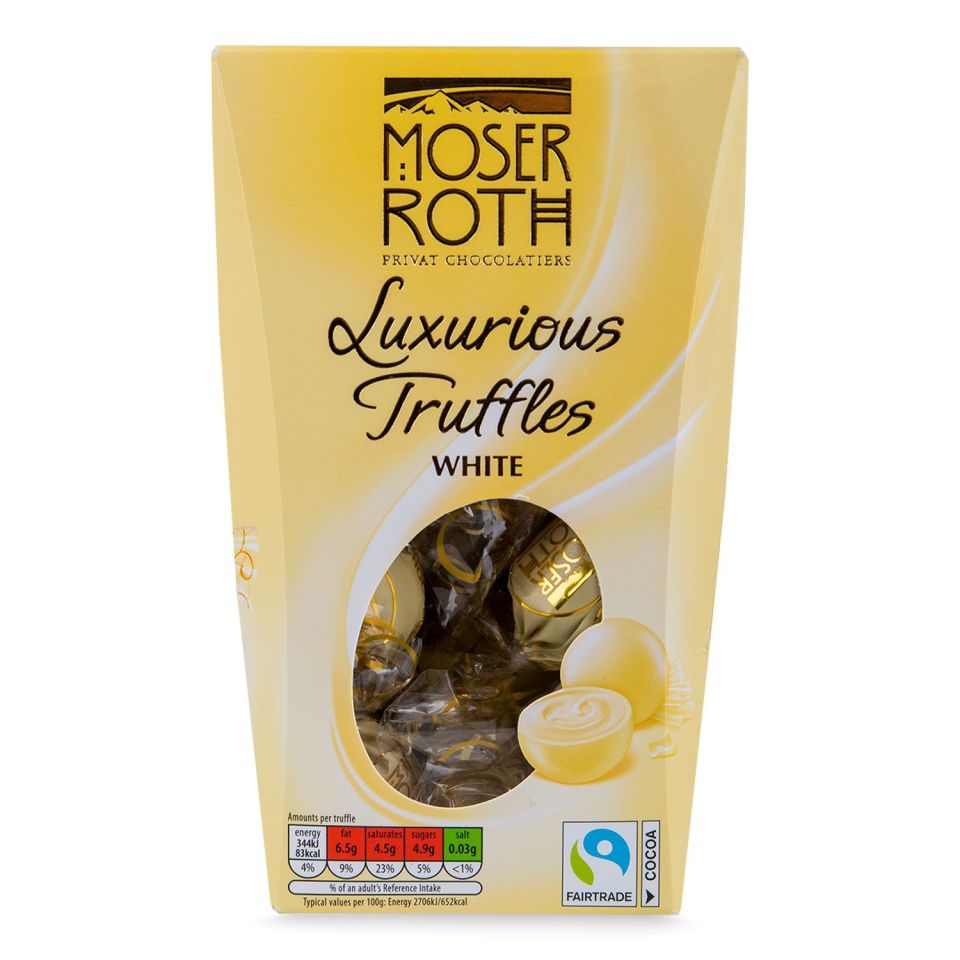 Or save with a box of Aldi’s Moser Roth luxurious white truffles for £3.49