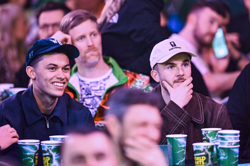 James Maddison and Brennan Johnson headed to the darts on Sunday evening