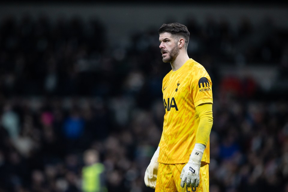 Fraser Forster of Tottenham Hotspur during a match.