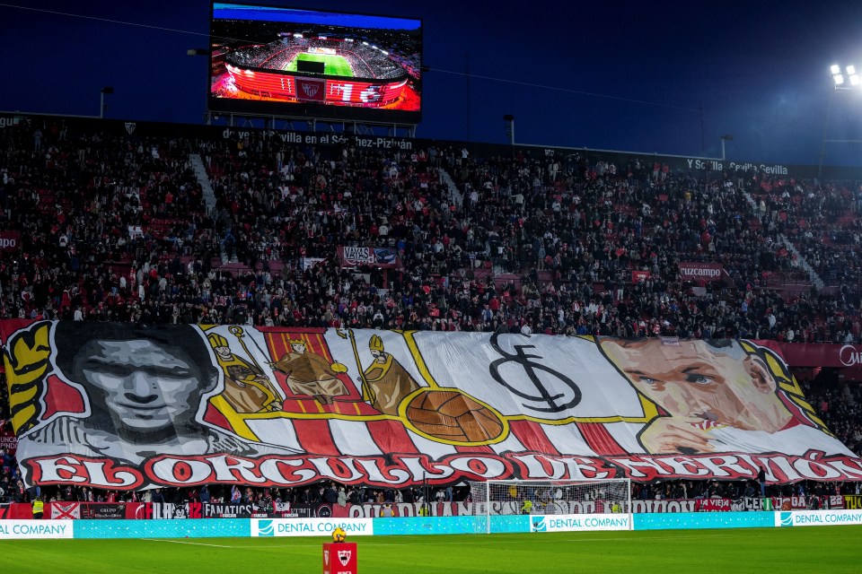 Fans held up a huge banner in honour of Navas