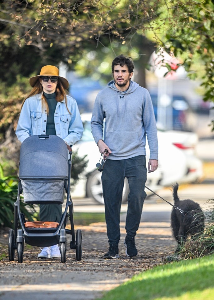 Actress Karen Gillan revealed she has given birth as she was spotted wheeling her tot in a pushchair