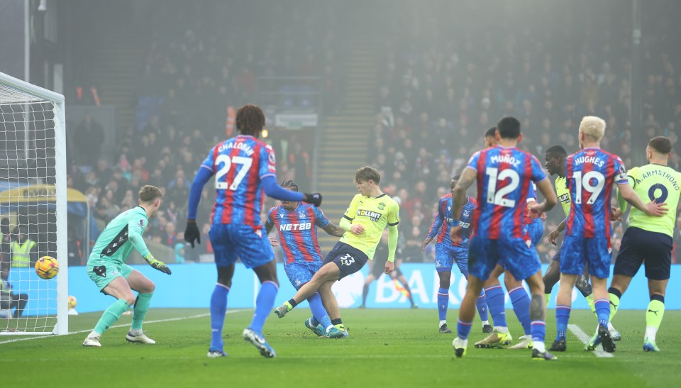 Tyler Dibling prodded Saints ahead in murky conditions at Selhurst Park