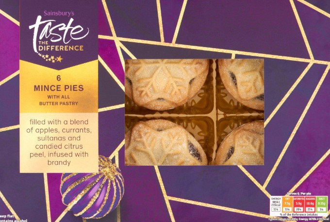 Sainsbury's mince pies contain 315 calories each