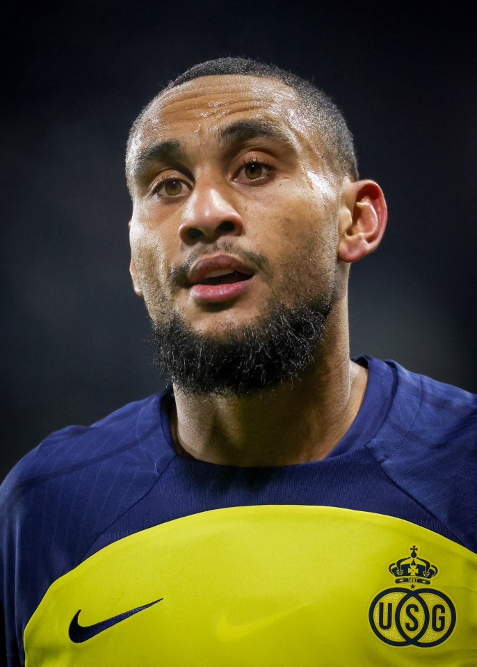 Head and shoulders portrait of Loic Lapoussin, a Royale Union Saint-Gilloise soccer player.