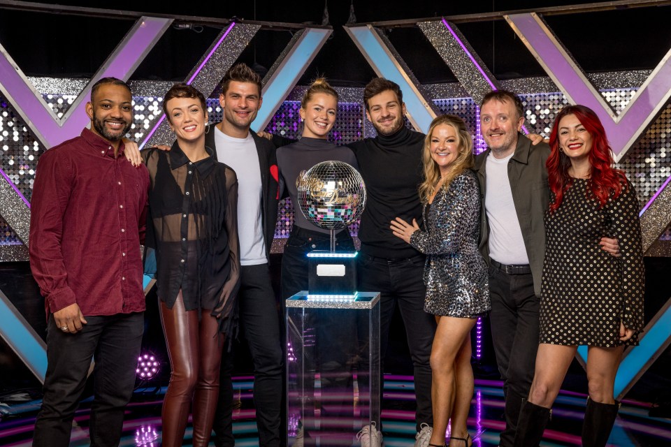 Strictly Come Dancing 2024 finalists with the glitterball trophy.