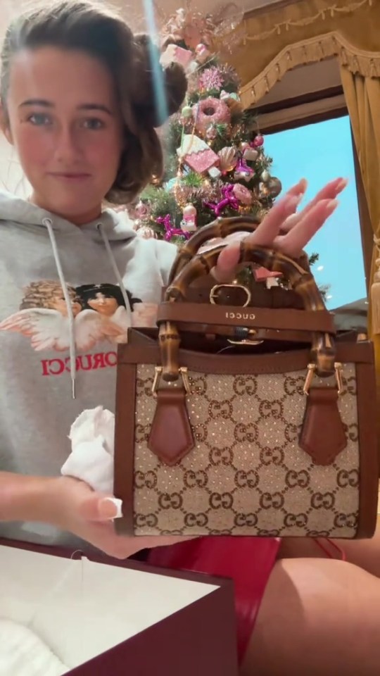 Her dad bought her a Gucci tote bag which costs nearly £3,000