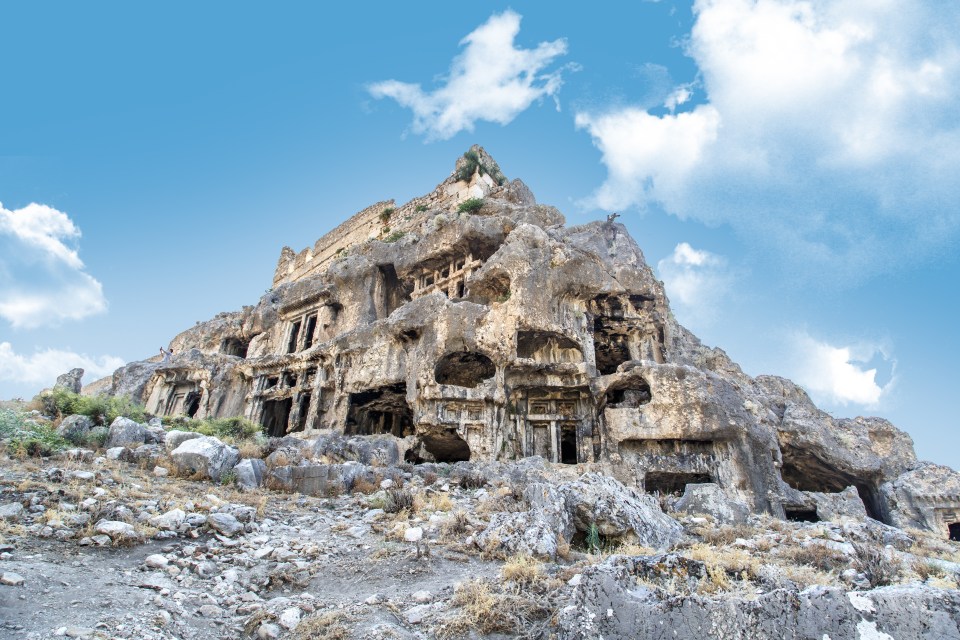 Ancient rock-cut tombs in Tlos.