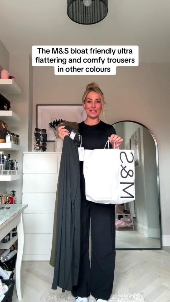 Nikki had such good reactions to her last video, showcasing the trousers in black, that she went back and bought them in charcoal and khaki.