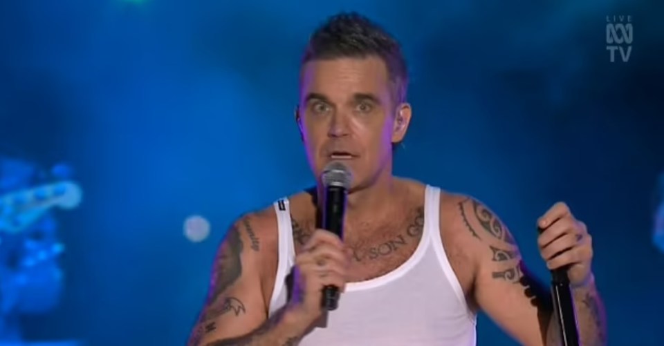 Robbie Williams called out an audience member during a performance in Australia