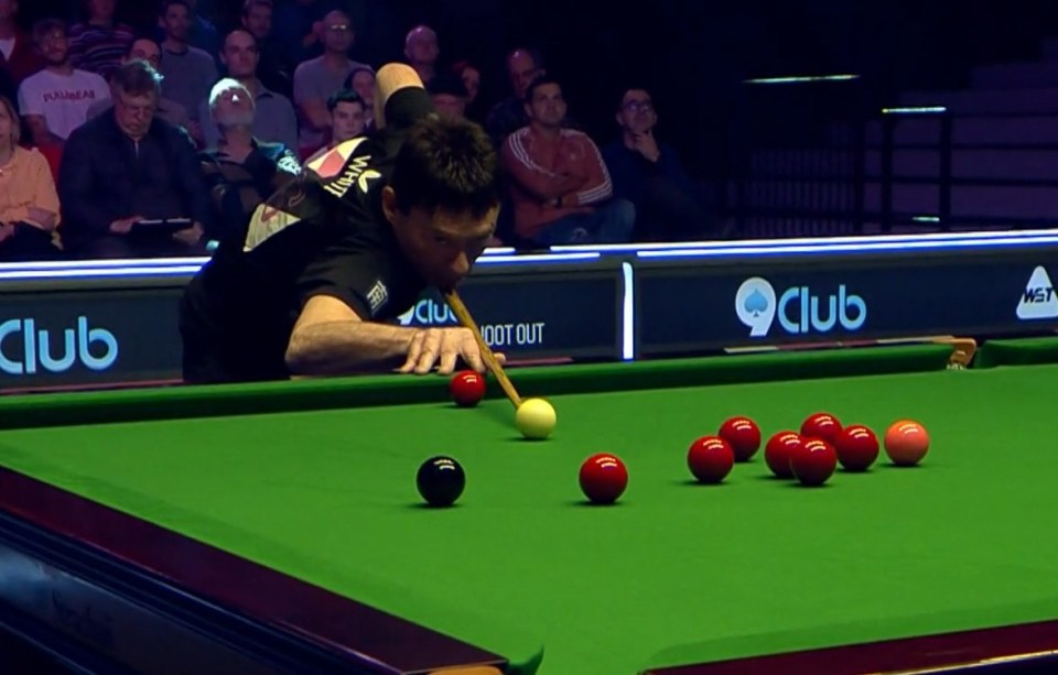 White just grazed the cue ball as he eyed up a pot