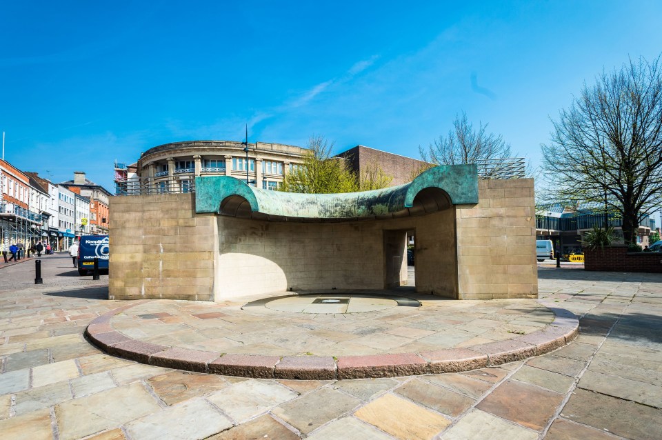 Water feature in Derby Market Place.