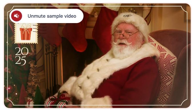 Santa Claus in a video; unmute to play.