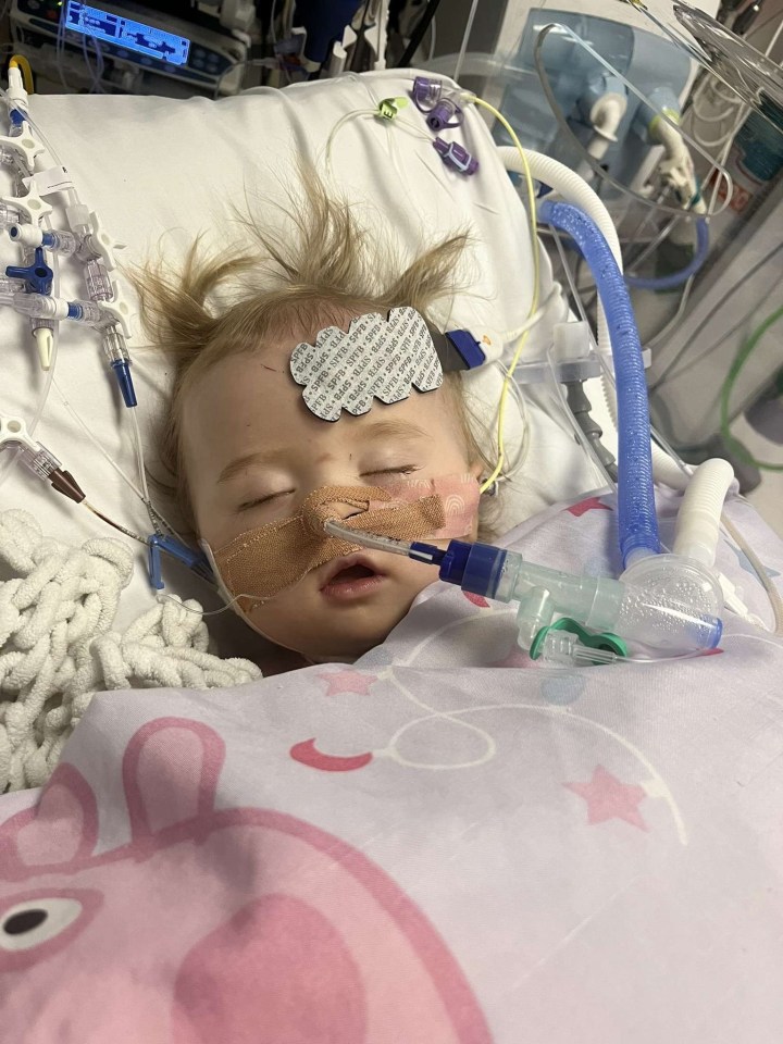 The tot suffered multiple cardiac arrests after catching a common childhood virus