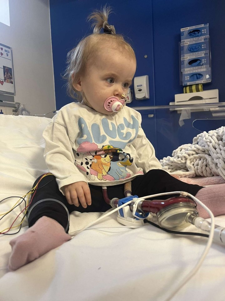 The tot will wake up on Christmas at hospital rather than at home