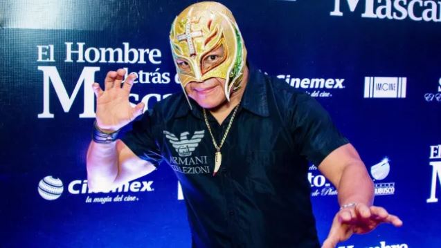 Rey Misterio Sr. in wrestling mask.