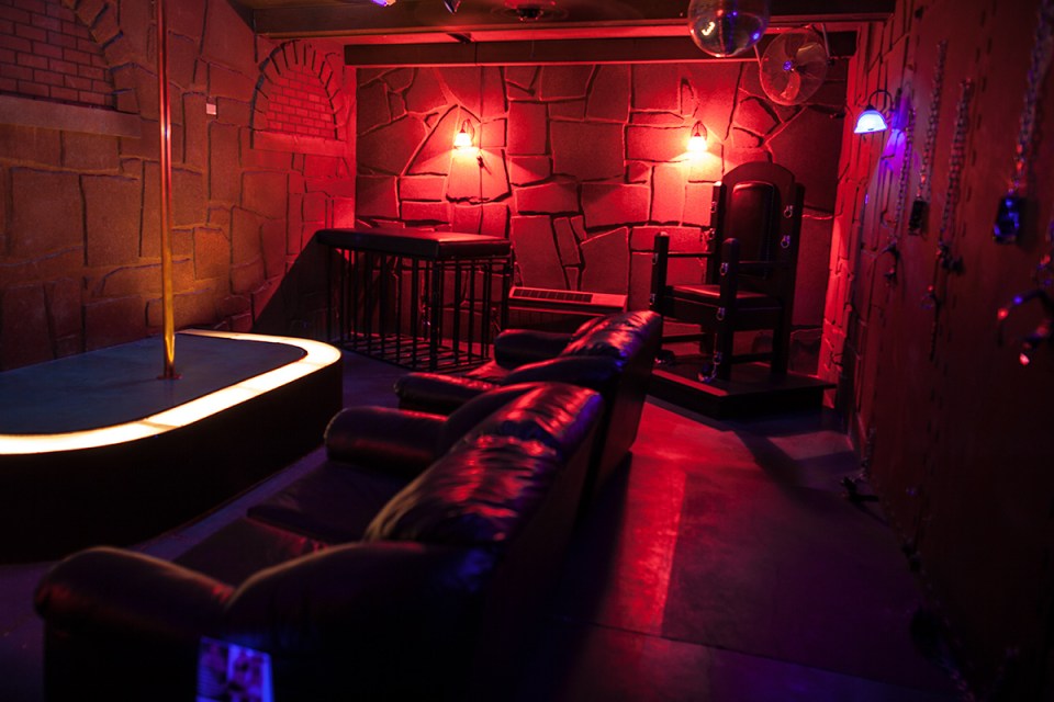 Interior of a BDSM club.