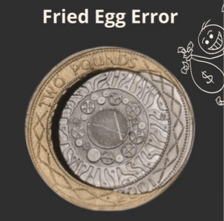 A small number of coins look 'like a runny fried egg'