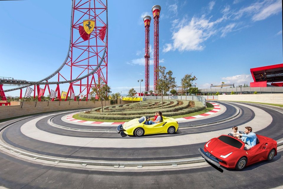 The ride overlooks the Maranello Grand Race race track