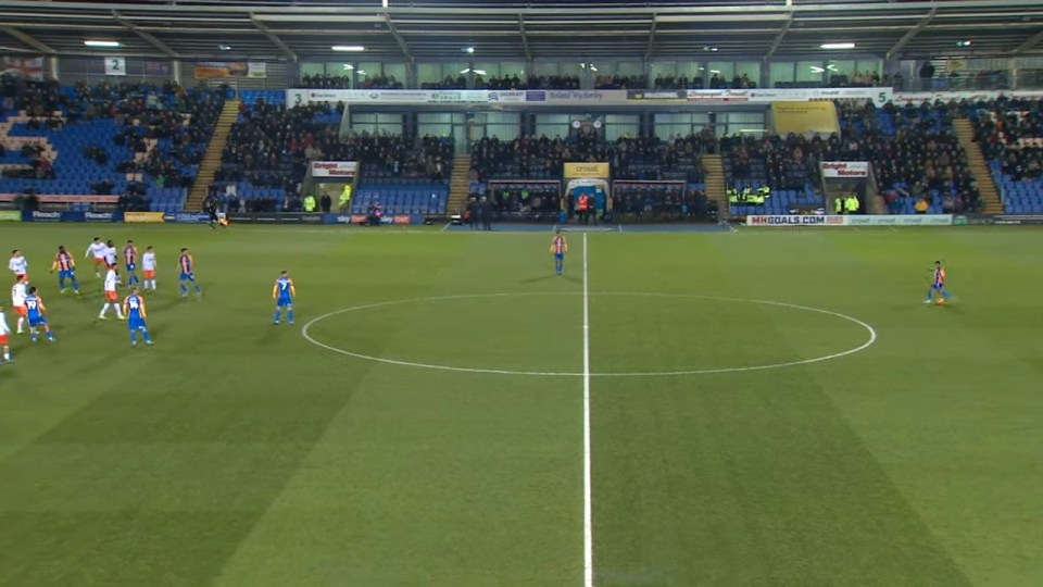 Blackpool goalkeeper Harry Tyrer conceded a shocking goal against Shrewsbury