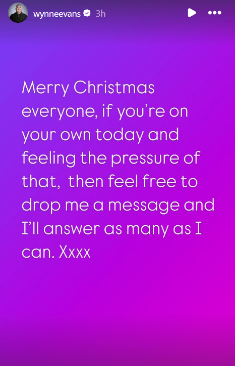 Christmas message offering support to those feeling lonely.