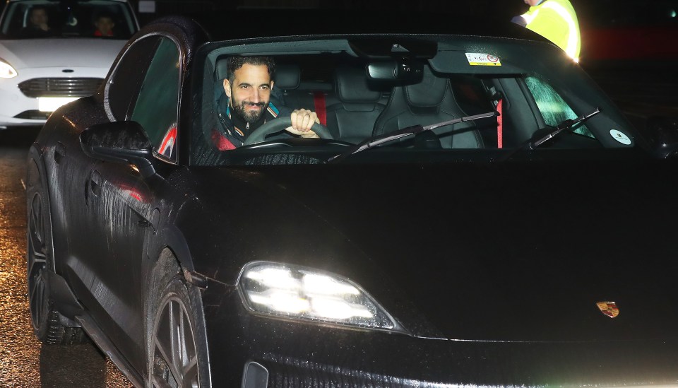 Ruben Amorim in his Porsche Taycan Turbo.