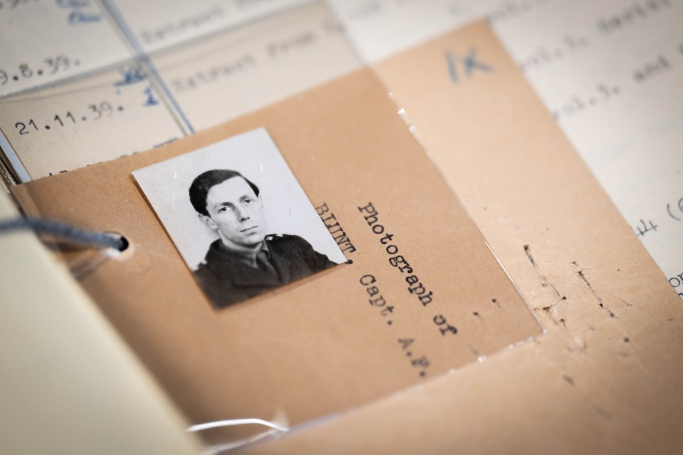 Photo of Anthony Blunt in a file at the National Archives.