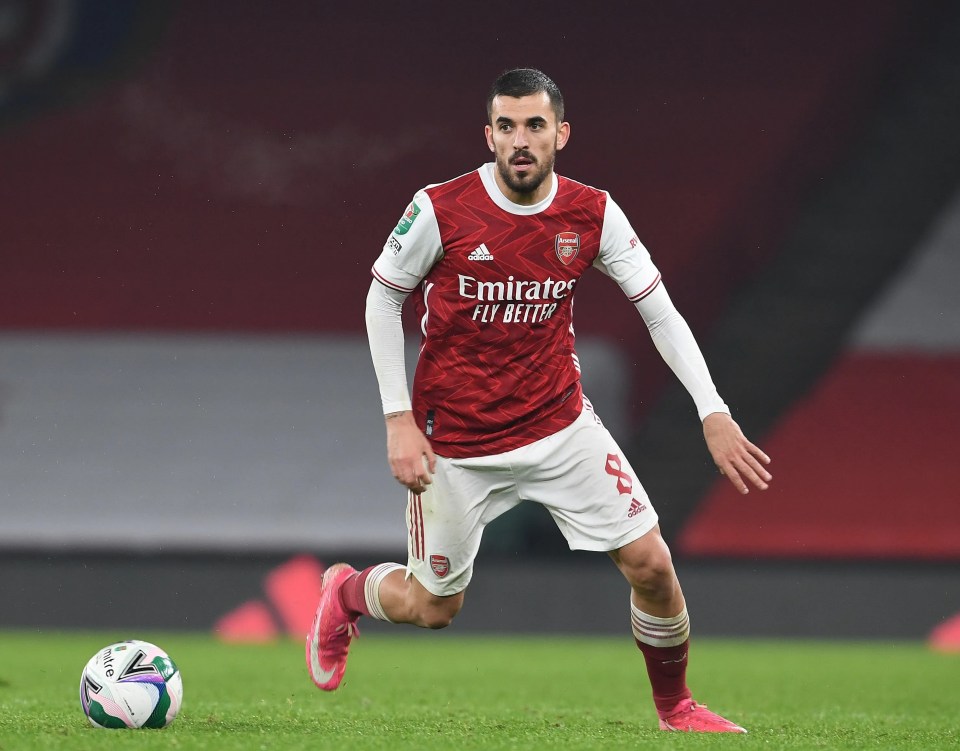 Dani Ceballos of Arsenal playing in a Carabao Cup match.