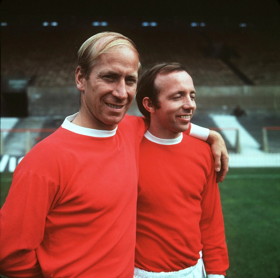 Bobby Charlton and Nobby Stiles, 1968.