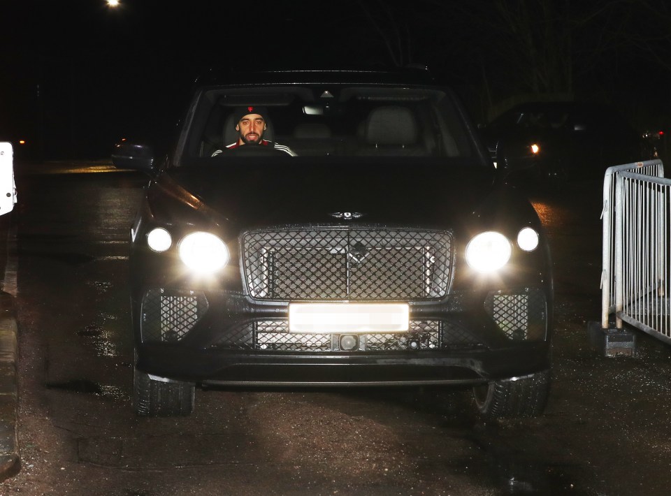 Bruno Fernandes in his Bentley Bentayga.