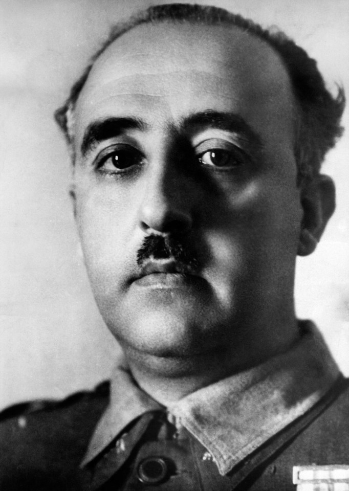 Black and white portrait of Francisco Franco.