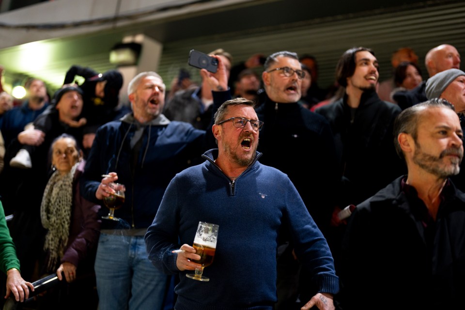 Spectators at the final night of greyhound racing at Crayford Greyhound Stadium.