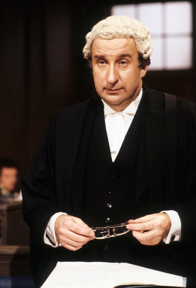 Christopher Benjamin as Charles Percival in a scene from the TV program *Crown Court*.