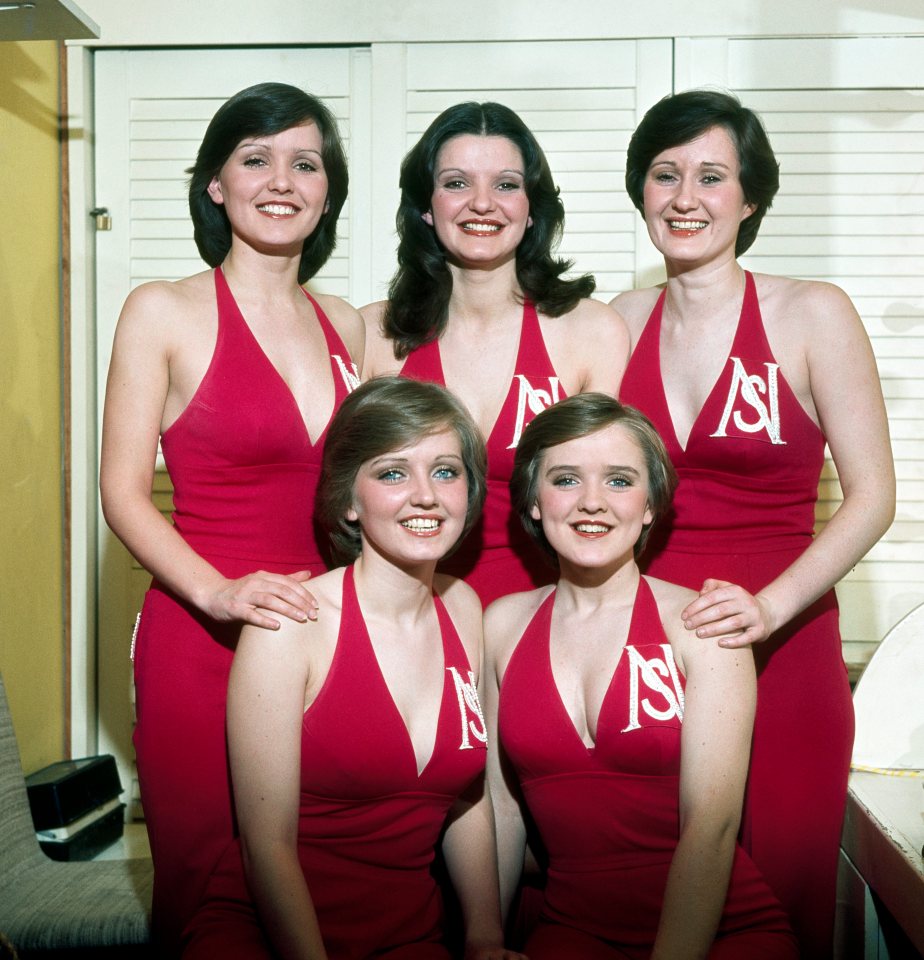 The Nolans, an Irish girl group, in London, 1981.